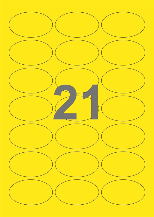 Smøre Stationær Australsk person 21 etiketter/A4-ark, ovale, 60 x 35 mm, ScanColour, gul, 100 ark