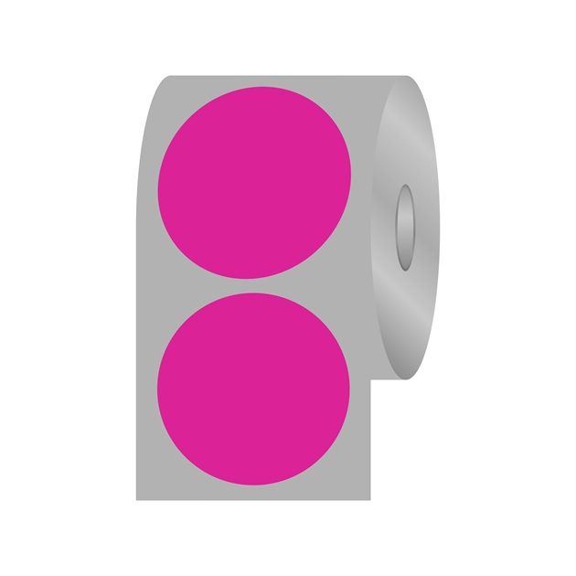 Runde etiketter, Ø50 mm, pink, 1.000 stk.