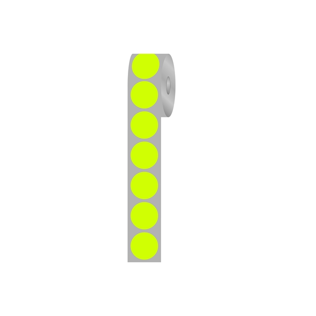 Runde etiketter, Ø13 mm, gul neon, 1.000 stk.