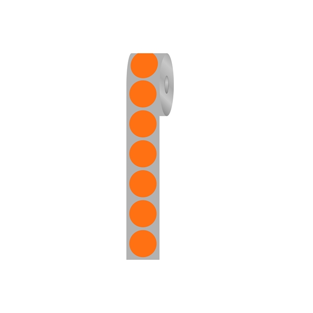 Runde etiketter, Ø13 mm, orange neon, 1.000 stk.