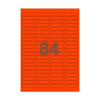 84 etiketter/A4-ark, ScanNeon, rød, 100 ark - Neon rød