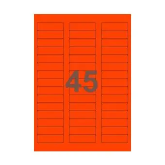 45 etiketter/A4-ark, ScanNeon, rød, 100 ark - Neon rød