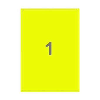 1 etiket/A4-ark, 199,6 x 289 mm, ScanNeon, gul, 100 ark - Alle A4-etiketter