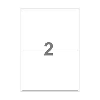 2 etiketter/A4-ark, 199,6 x 143,5 mm, Scan-Gloss, hvid, 100 ark - Alle A4-etiketter