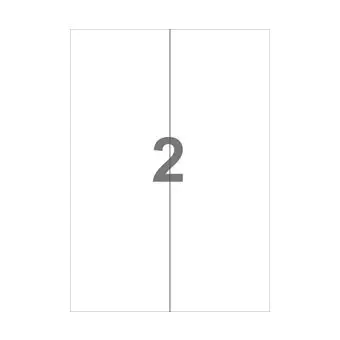 2 forsendelsesetiketter/A4-ark, 105 x 295 mm, Scan-Gloss, hvid,  100 ark - Alle A4-etiketter