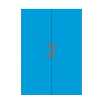 2 forsendelsesetiketter/A4-ark, 105 x 295,3 mm, ScanColour,blå,  100 ark - Blå