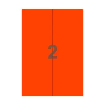 2 forsendelsesetiketter/A4-ark, ScanNeon, rød,  100 ark - Neon rød