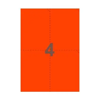 4 forsendelsesetiketter/A4-ark, ScanNeon, rød, 100 ark - Neon rød