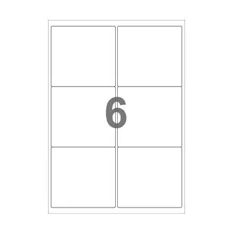 6 etiketter/A4-ark, 99,1 x 93,1 mm, ScanMatt, hvid, aftagelig lim, 100 ark - Hvide etiketter, aftagelig lim