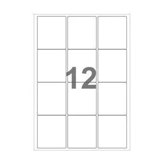 12 etiketter/A4-ark, 99,1 x 47,5 mm, ScanMatt, hvid, aftagelig lim, 100 ark - Hvide etiketter, aftagelig lim
