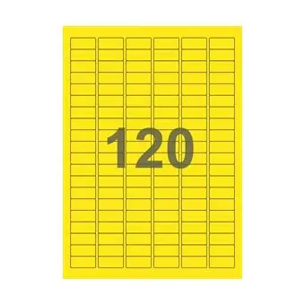 120 etiketter/A4-ark, 30 x 14 mm, ScanColour, gul, 100 ark - Gul