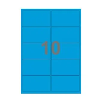 10 etiketter/A4-ark,  99,1 x 57 mm, ScanColour, blå,  100 ark - Blå