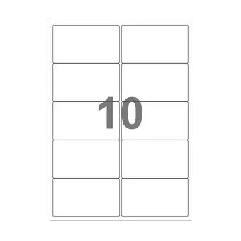 10 etiketter/A4-ark, 99,1 x 57 mm, ScanMatt, hvid, permanent lim, 100 ark - Hvide etiketter, permanent lim