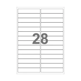 28 etiketter/A4-ark, 99 x 20 mm, ScanFoil, 50 ark - Etiketter i folie (heavy duty)