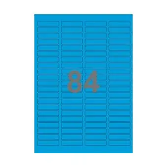 84 etiketter/A4-ark, 46 x 11,1 mm, ScanColour, blå, 100 ark - Blå
