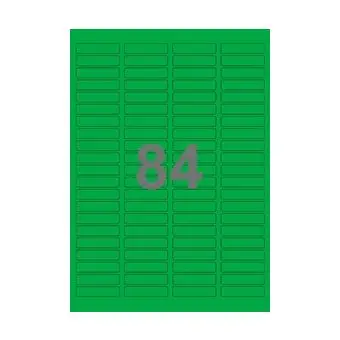 84 etiketter/A4-ark, 46 x 11,1 mm, ScanColour, grøn, 100 ark - Grøn