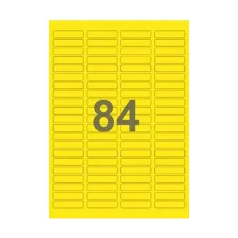 84 etiketter/A4-ark, 46 x 11,1 mm, ScanColour, gul, 100 ark - Gul