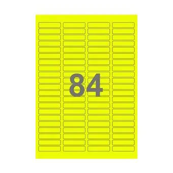 84 etiketter/A4-ark, 46 x 11,1 mm, ScanNeon, gul, 100 ark - Neon gul