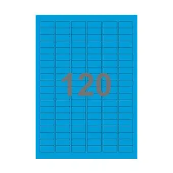 120 etiketter/A4-ark, 30 x 14 mm, ScanColour, blå, 100 ark - Blå