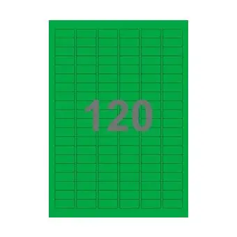 120 etiketter/A4-ark, 30 x 14 mm, ScanColour, grøn, 100 ark - Grøn