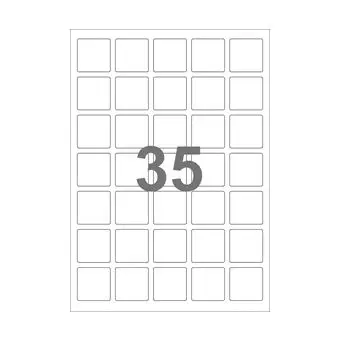 35 etiketter/A4-ark, 35,0 x 35,0 mm, Scan-Gloss, hvid, 100 ark - Hvid glossy