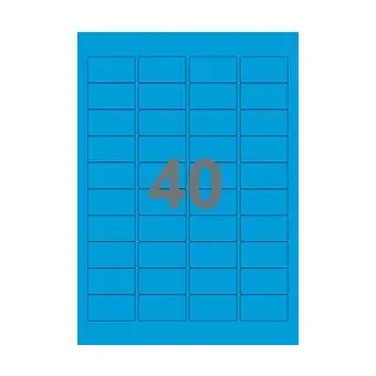 40 etiketter/A4-ark, 45,7 x 25,4 mm, ScanColour, blå, 100 ark - Blå