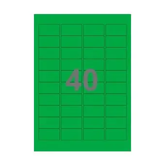 40 etiketter/A4-ark, kvadrat, 30 x 30 mm, ScanColour, grøn, 100 ark - Grøn