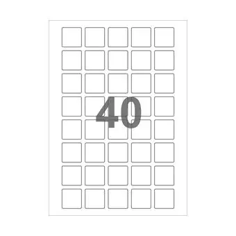 40 etiketter/A4-ark, kvadrat, 30 x 30 mm, ScanFoil, 50 ark - Etiketter i folie (heavy duty)