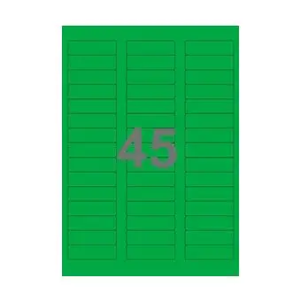 45 etiketter/A4-ark, 58 x 17,8 mm, ScanColour, grøn, 100 ark - Grøn