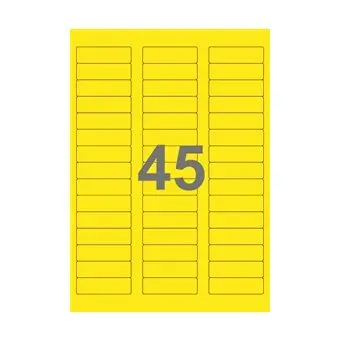 45 etiketter/A4-ark, 58 x 17,8 mm, ScanColour, gul, 100 ark - Gul