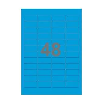 48 etiketter/A4-ark, 45,7 x 21,2 mm, ScanColour, blå, 100 ark - Blå