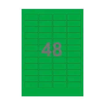 48 etiketter/A4-ark, 45,7 x 21,2 mm, ScanColour, grøn, 100 ark - Grøn